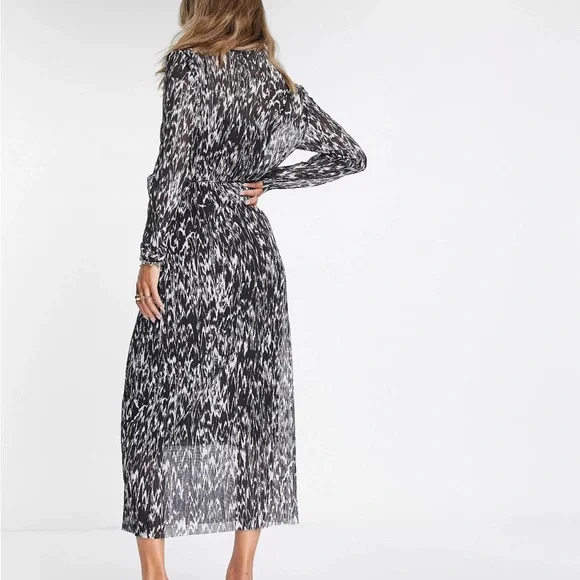other stories mesh dress & Other Stories Abstract Print Long Sleeve Mesh Dress in Blue